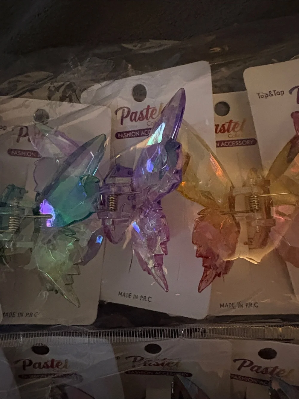 Iridescent Butterfly Hair Claw Clips - Pastel Colors